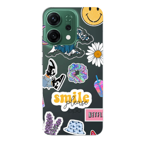 Oppo RENO 14 Smile Moon Transparent Silicone TPU Θήκη